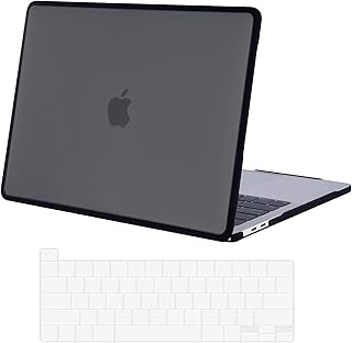 BlueSwan Compatible for MacBook Pro 13 inch Case 2023-2017 A2338 M2/M1 A2289 A2251 A2159 A1989 A1706, Soft TPU Bumper + PC, Anti-Cracking Anti-Fingerprint Hard Case with Keyboard Cover, Frosted Black