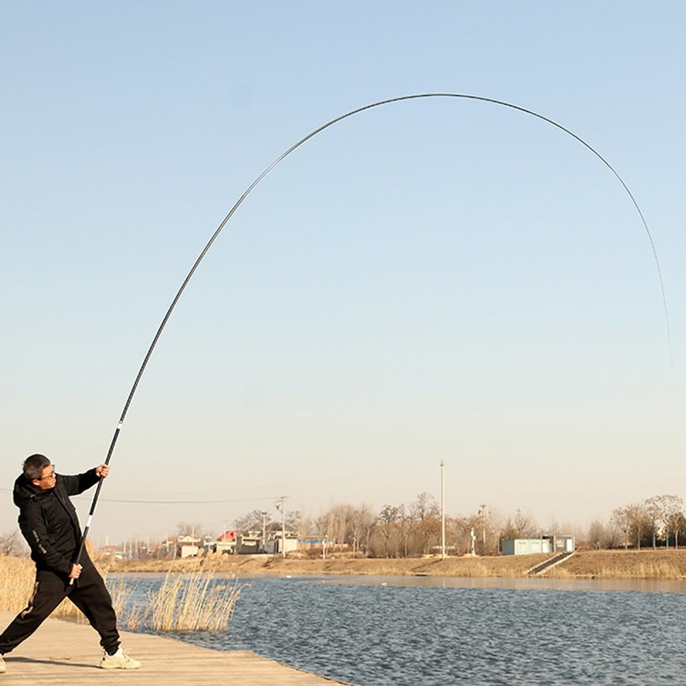 Canna da Pesca telescopica ad Alto Carbonio, 10-15 m, Canna Super Rigida a Sezione Lunga, Canna Manuale ad Alte Prestazioni(12m)