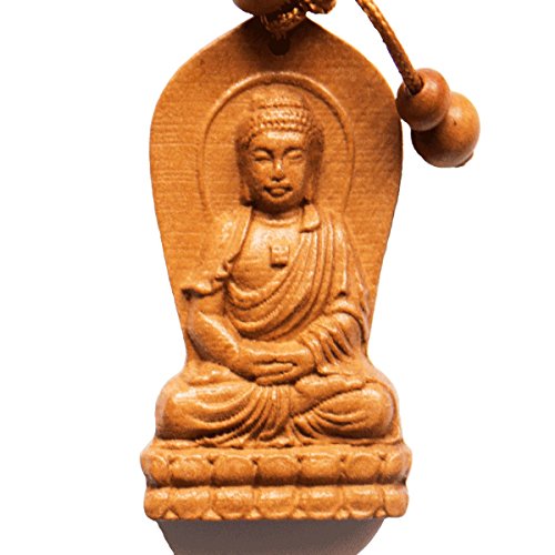 Handmade Rosewood carved Buddha Lucky charm,Bring Good luck, Money and Love in Your