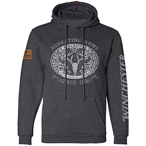 Winchester Legend Collection Buck Belt Buckle Made in the USA Fleece Pullover Hooded Sweatshirt for Men