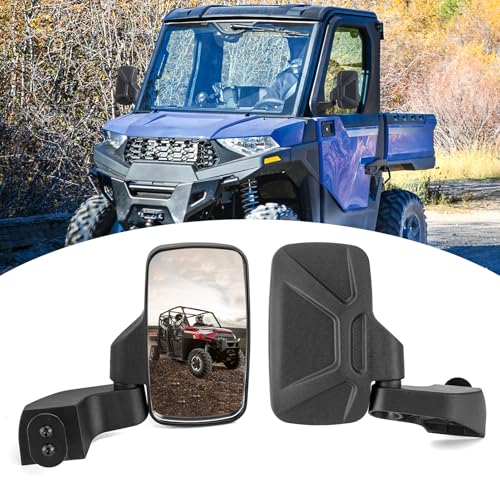 Image of Wsays UTV Side Mirrors Door Mounted Compatible with Polaris Ranger XP 1000 / SP 570 / Crew /Northstar /Commercial Pro XD 2018-2026 (ONLY FOR FULL DOORS)