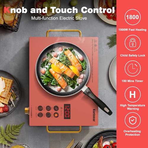 Karinear Portable Electric Stove 110V, 1800W Electric Hot Plate with Handle by Karinear - Used condition - Image 3