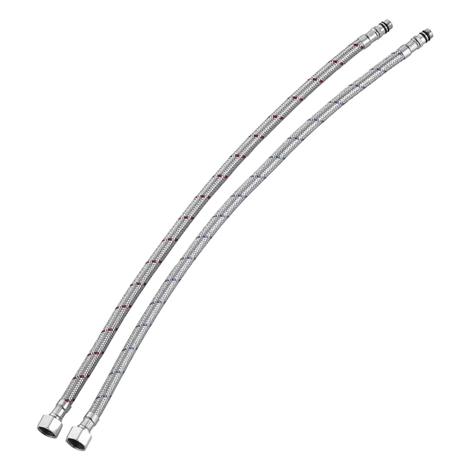 Tuyau tressé en Acier Inoxydable, Lot de 2, conduites d'alimentation pour Robinet G1/2 G3/8 G9/16 50 cm pour Eau Froide et Chaude (G3/8)