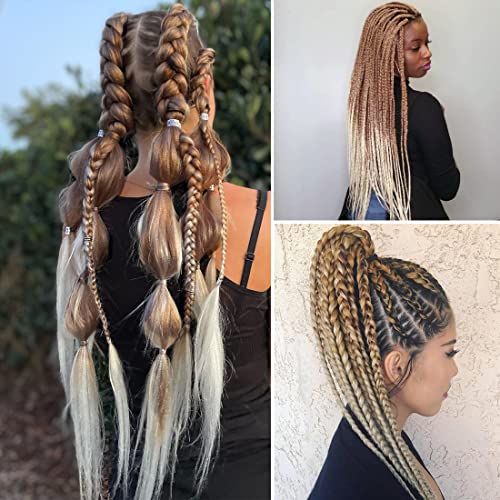 Braiding Hair Pre Stretched 30 Inch Brown Braiding Hair Soft Colored Braiding Hair 3 Packs For Festival Braids Hair Yaki Texture Hot Water Setting (30 Inch (Pack Of 3), 30-613) #TOP1