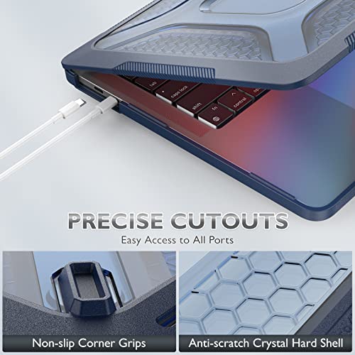Carcasa rígida MacBook Pro 13 diseño slim con soporte plegable azul 6