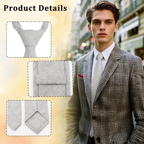 Image of Cotton 2.56'' Skinny Ties for Men, Neckties for Casual, Business | Solid color ties for men for party, daily use, dating, office