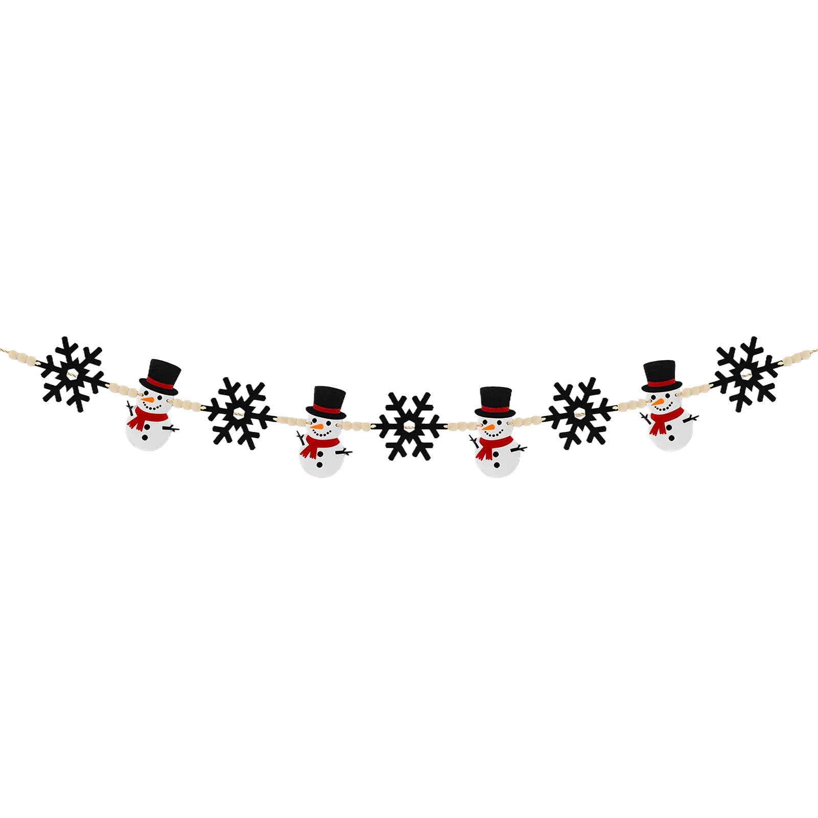 CRFFZ Felt Garland with Wooden Accents Safe Christmas Mantel Decor for Family Celebrations Christmas Home Decor