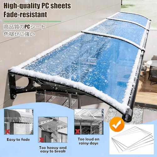 Toldo para patio con canalón que evita goteras y nieve en porche 8