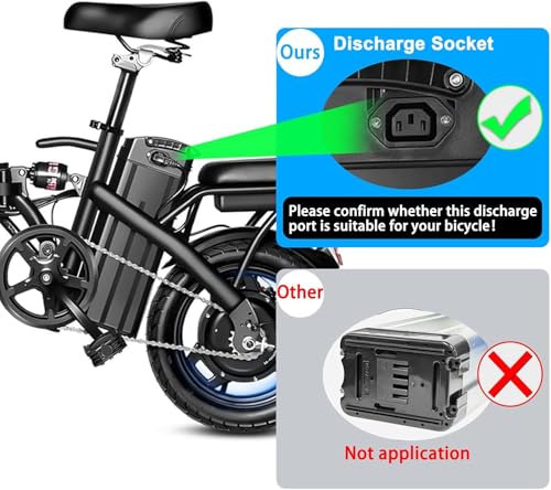 Image of 48V 20Ah Ebike Battery, Folding E-Bike Lithium Battery, Ebike Replacement Batteries with 30A BMS for 0-1000W Motors (48V 20AH)