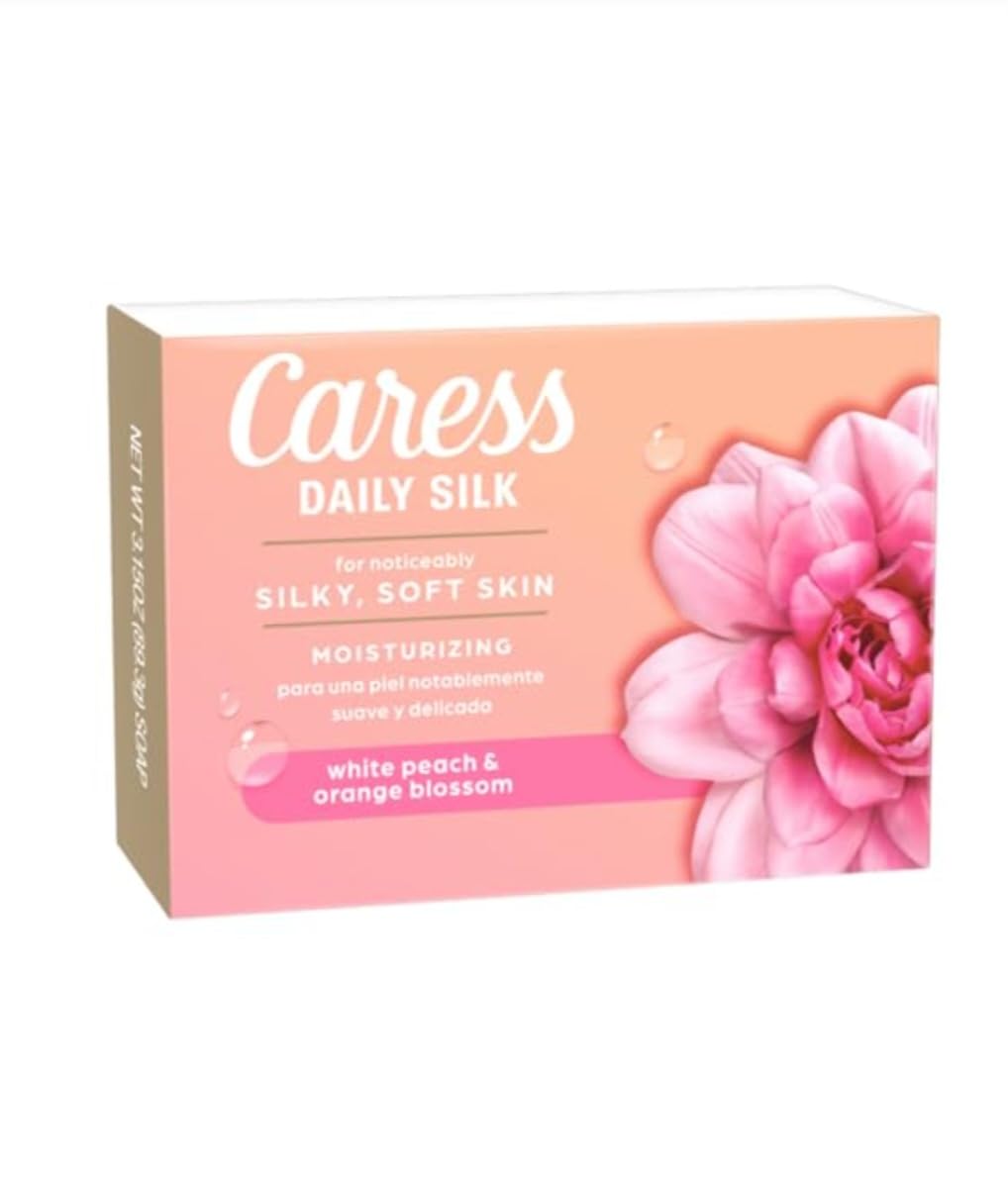 Caress Soap Daily Silk Beauty Bar, White Peach & Orange Blossom, 3.75 Ounce 16 Count