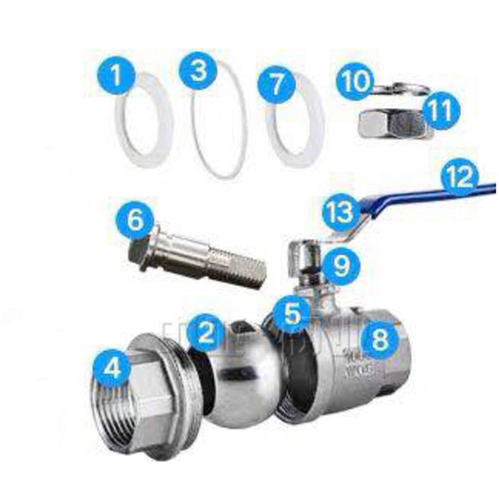 Schlauchverbinder Zweiteiliger Kugelhahn aus Edelstahl 304, 1/4 3/8 1/2 Zoll 3/4 Zoll 1 Zoll 2 Zoll BSP Innen- und Außengewinde Wasser Gas Öl Schalter Fitting Adapter(3l4)