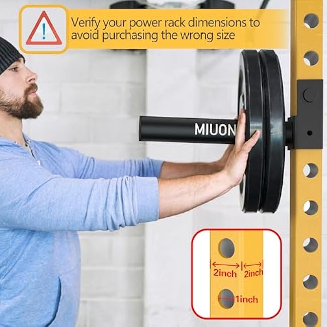 Weight Plate Holder, Weight Plate Rack Storage for 2X2 Power Rack Attachments, Extended Version Hang More 2 Weight Plates (1 Pair)
