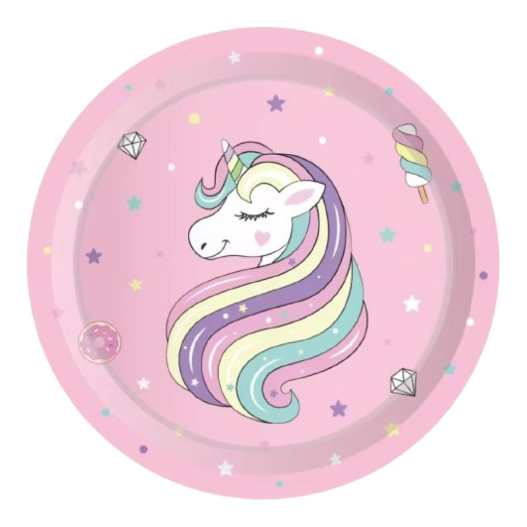 Wanna Party 8 Count Unicorn Theme Rainbow Disposable Paper Plates, 9 inches Unicorn Party Dessert Dinner Plates. (B0DCP4DSKH) Amazon Price History, Amazon Price Tracker