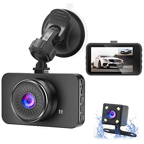 Dual Dash Cam Bositvi Dash Camera Front and Rear, Full HD 3" IPS