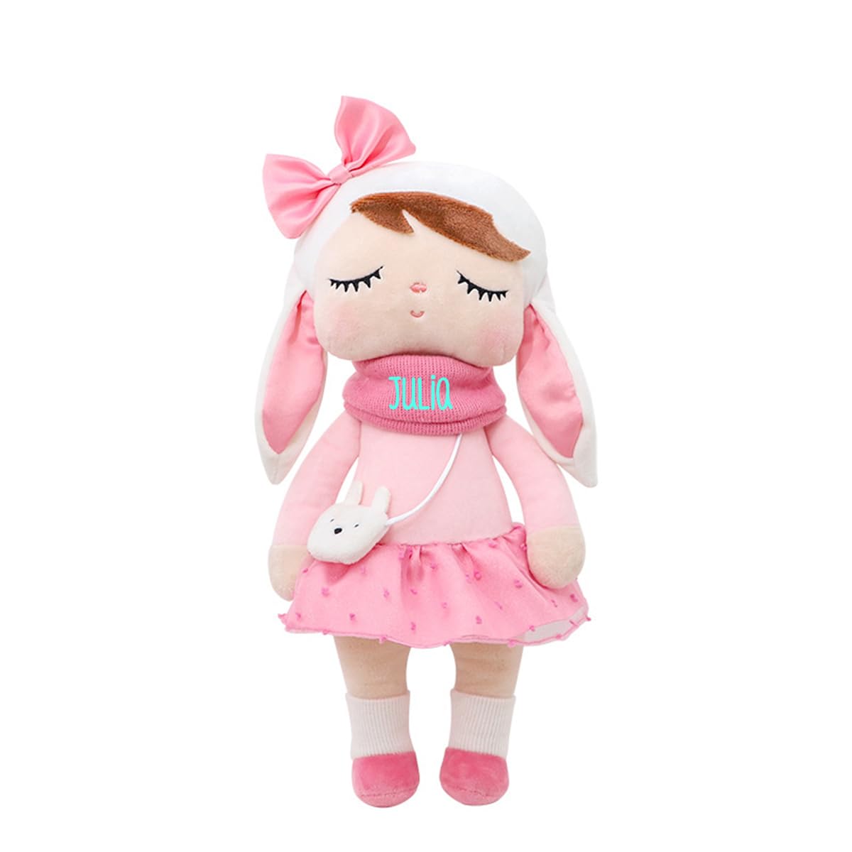 Mi Pipo - Muñeca de Trapo Personalizada MeToo | Muñeca de Trapo Bebe Personalizable con Nombre Bordado | Material Poliester, de 40cm | Regalo Bebe Fácil de Lavar y Cómoda | Bunny