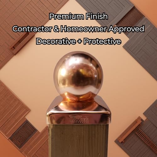 Tapa de bola de cobre de 8,9 cm para decorar postes de madera en terrazas y porches 8