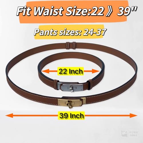 Adjustable Skinny Genuine Leather Belts Turn Lock Buckle for Dresses Jeans Coats3