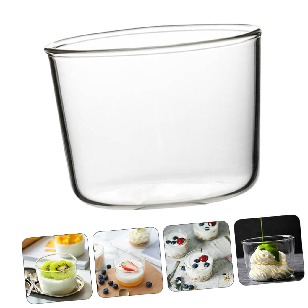 VALICLUD Vasos de Vidrio para Postres 200 Ml 4 Piezas, Tazas Reutilizables para Mousse y Cupcakes, Vasos para Bebidas Frías y Aperitivos, Uso en Fiestas y Buffet