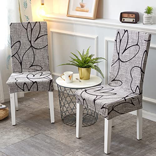 HZDHCLH Chair Covers Set of 4/6 Stretch Modern Chair Slipcovers for Dining Room Kitchen Wedding Party Washable Chair Protector(4pcs - Image 2