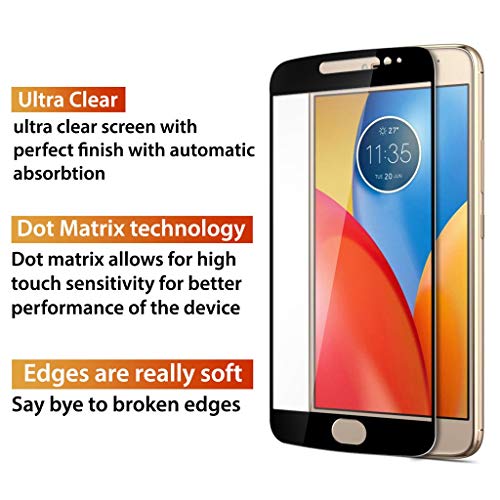 Image of Screen Protector for Motorola Moto E4 Plus (Black) Tempered Glass Edge-to-Edge 6D Screen Guard With Installation Kit