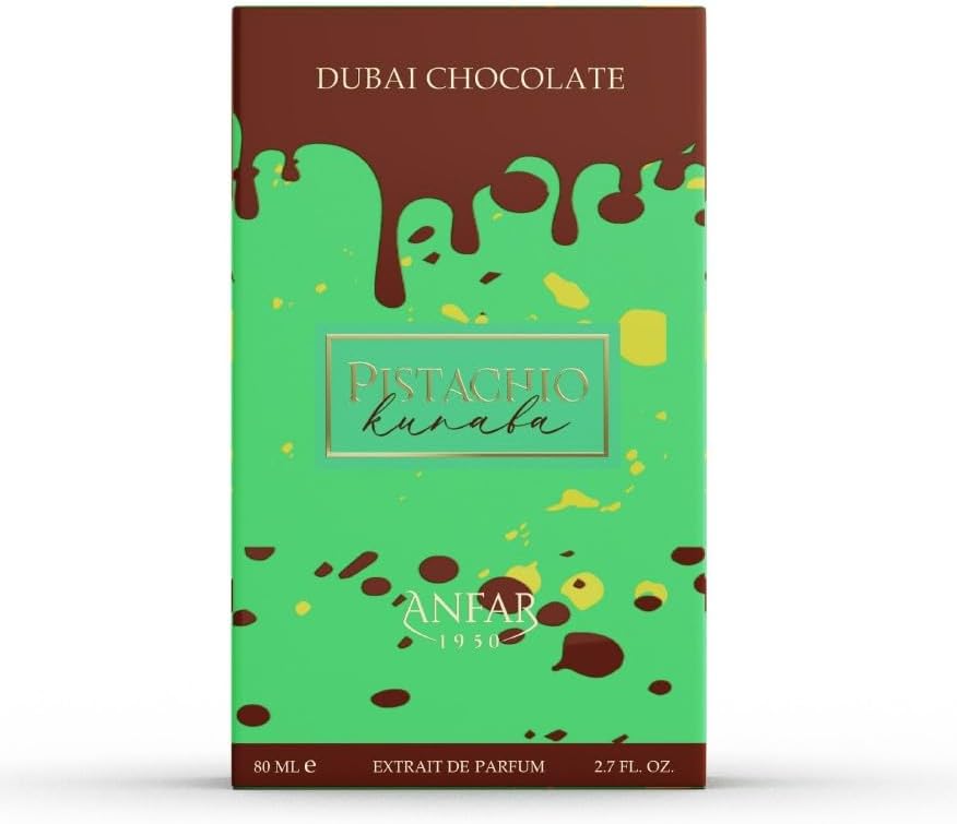 AROMA CONCEPTS | Dubai Chocolate Perfume Pistachio Kunafa Fragrance EDP 2.7 Fl Oz | Unisex Sweet Gourmand Perfume with Chocolate, Caramel & Pistachio | Arabian Dessert-Inspired Luxury Scent