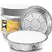 Round 9 Inch Disposable Aluminum Foil Pan Take Out Food Containers with Flat Board Lids, Steam Table Baking Pans, 40 oz, 2.75 lb, 1.5 Quart [45 Pack]