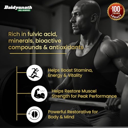 Image of Baidyanath Himalayan Shilajit Gold | Ayurvedic Blend with Pure Shilajit, Gold, Silver & Herbal Extracts | Supports General Wellness & Daily Vitality | 20 Capsules