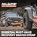 ALL-TOP Recovery Snatch Strap, 4in x 20ft - 46500Lbs, Extreme Duty 100% Nylon Kinetic Towing Recovery Strap with 22% Elongation & Reinforced Loops