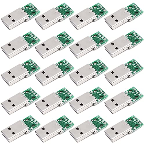 Adaptador USB-A Macho a DIP 4 pines, pack de 20 miniatura 1