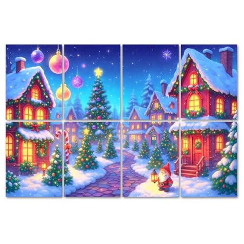 8 Pack Paneles Acústicos Artísticos para Absorción de Sonido, Decoración Navideña Autoadhesiva para Estudios de Grabación y Oficina 48"x32"