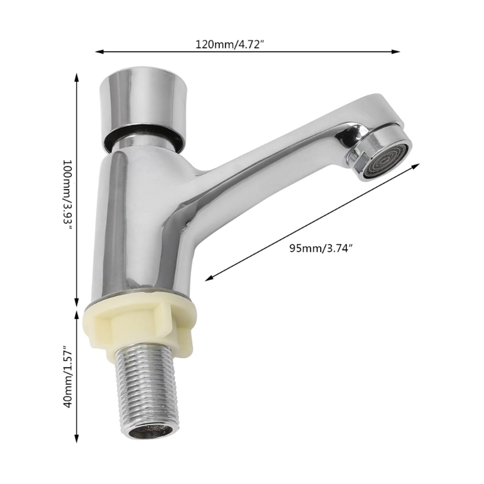 Grifo de Ahorro de Agua con Cierre automático, Grifo frío para Lavabo de baño, botón pulsador de retardo, válvula de Grifo de Agua