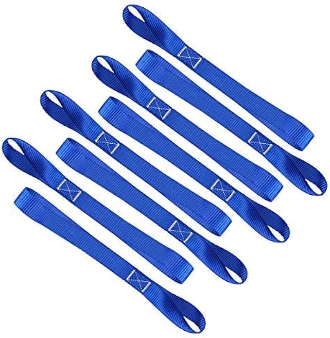 JCHL Soft Loop Tie Down Straps (8 Pack) 1800Lbs Load Capacity, 4800Lbs Breaking Strength Heavy Duty Tie Down Loops for Securing ATV UTV Motorcycles Scooters Dirt Bikes Lawn Garden Equipment