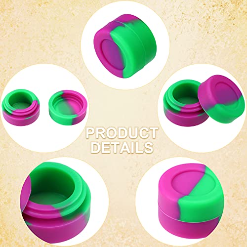 Outus 300 Pcs 2 ml Silicone Wax Containers Non-stick Silicone Wax Containers Multi Use Storage Jars Oil Concentrate Bottles for Home Kitchen Travel, Assorted Colors3