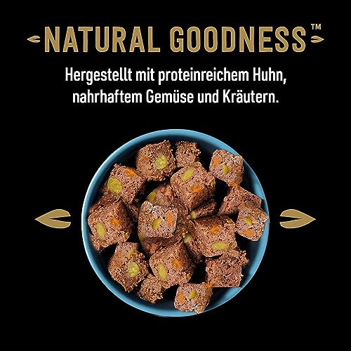 Cesar Adult Hundenassfutter Natural Goodness, 6 Dosen, 6x400g – Ausgewogenes Premium Hundefutter nass, reich an Huhn, mit natürlichen Zutaten hergestellt