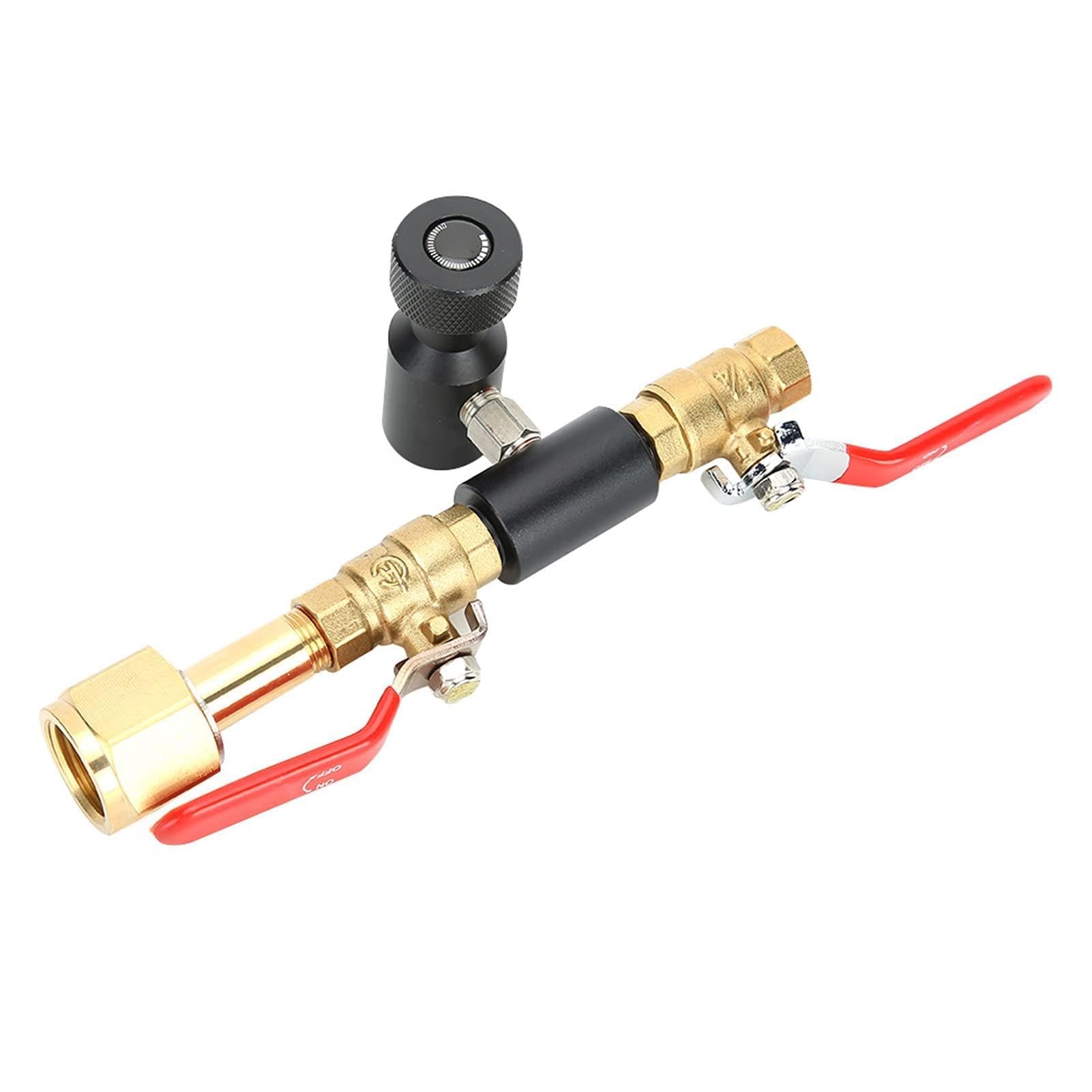 Adaptador de CO2 de latón TR21-4 y conector de doble válvula CGA320 con roscas mecanizadas G1/2