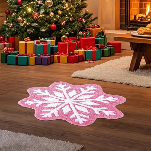 Tapis de bain flocon de neige lavable en machine doux