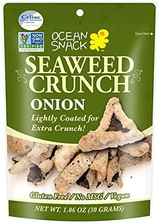 Ocean Snack Seaweed Crunch, Onion, 1.06 Ounce (Pack of 12)