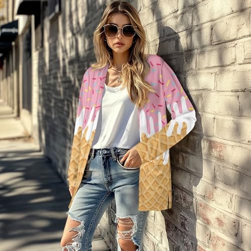 Image of Biyejit Women's Long Sleeve Open Front Cardigan Casual Loose Lightweight Cardigans with Pockets Drape Cardigan