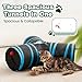 Love’s Cabin Cat Tunnel for Indoor Cats, 3-Way Collapsible Play Tunnel with Teaser Wand, Peek Holes & Toy Ball, Small Pet Toy for Cats, Kittens & Rabbits, Black & Blue, Small Size