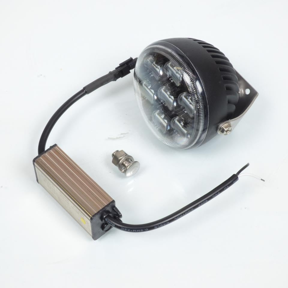 Projecteur phare additionnel rond LED 12V 21W compatible avec moto Quad Buggy Bobber Café Racer
