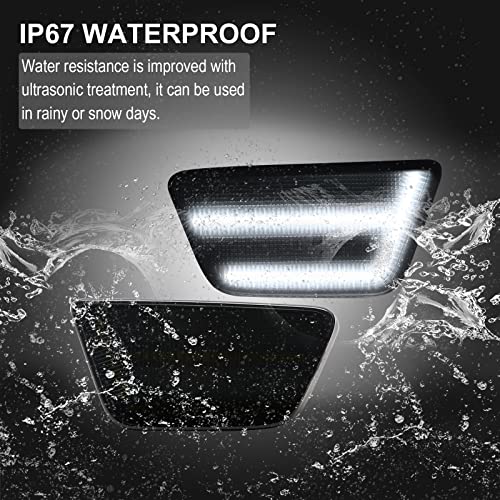 R&F Auto Smoked Lens Led Bumper Marker Light Replacement For C'hevy Cruze 2011 2012 2013 2014 2015, For Cruze Limited 2016 Driver And Passenger Side Blinker Lamps Fender Turn Side Signal Lights #TOP6