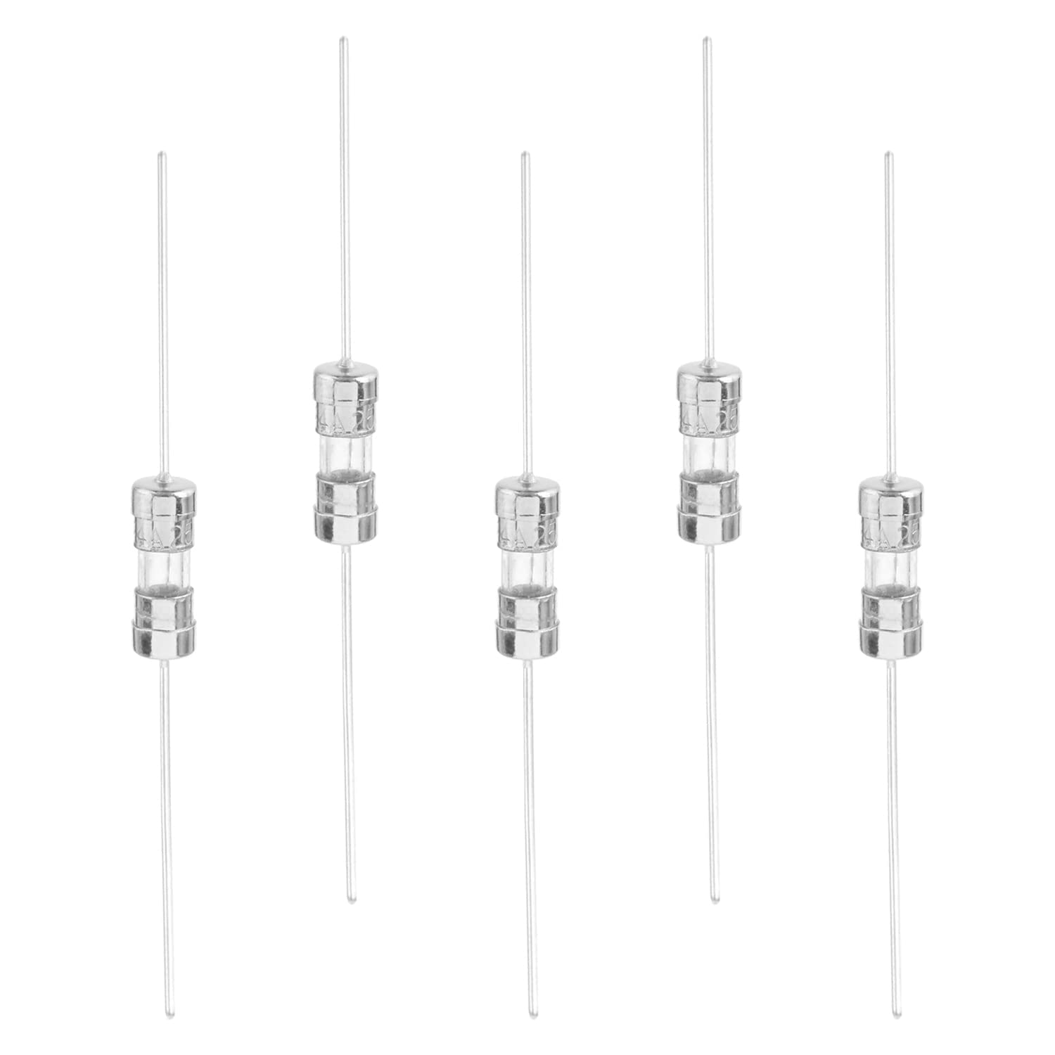 Fielect 20Pcs Slow Blow Fuse 250V 8A Slow Blow Axial Lead Fuse Glass Tube Fuses 3.6x10mm