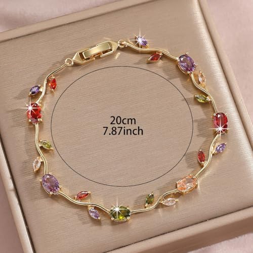 Image of Shining Diva Fashion Tulip Bracelet for Women, Floral Crystal, Anti Tarnish Jewellery Stylish Bracelet Gifts for Girls