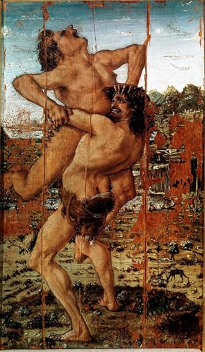 Tableau toile les douze oeuvres d'Hercule, affiche art peinture Pollaiuolo décoration 60x90.