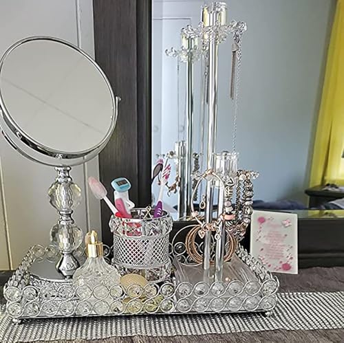 Crystal-Cosmetic-Mirrored-Makeup-Tray-123-x-8-Large-Jewelry-Organizer-Ornate-Decorative-Vanity-Tray-for-Dresser-Countertop-Wedding-Home-Bathroom