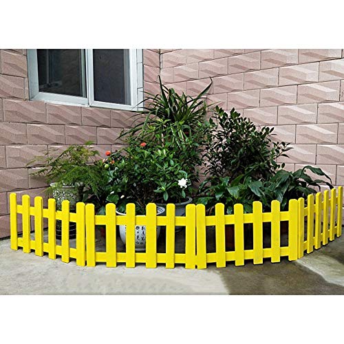JIANFEI-Valla de jardín Valla De Madera Borde De La Cama De Flores Planta De Barandilla Resistente A La Corrosión Bisagra De Metal, 4 Tallas 4 Colores (Color : Yellow, Size : 50x50cm)