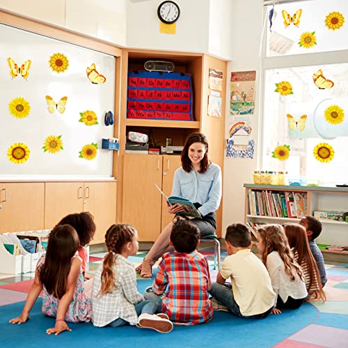 Decoración de girasol de gerbera para tablón de anuncios que soluciona la falta de color en clase 6
