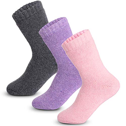 Image of Yoicy Womens Super Thick Wool Socks - Soft Warm Comfort Casual Crew Winter Socks (Pack of 3-5), Multicolor