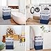 HomeHacks 2-Pack Large Laundry Basket, Waterproof, Freestanding Laundry Hamper, Collapsible Tall Clothes Hamper with Extended Handles for Clothes Toys in the Dorm and Family (Blue, 88L)