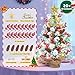 24 Inch 4-Color Changing Tabletop Christmas Tree, 2 FT Snow Flocked Mini Xmas Tree with Ornaments, Pinecones, Berries, Burlap Pot Base, Battery Powered for Holiday Decor Office, Indoor Display